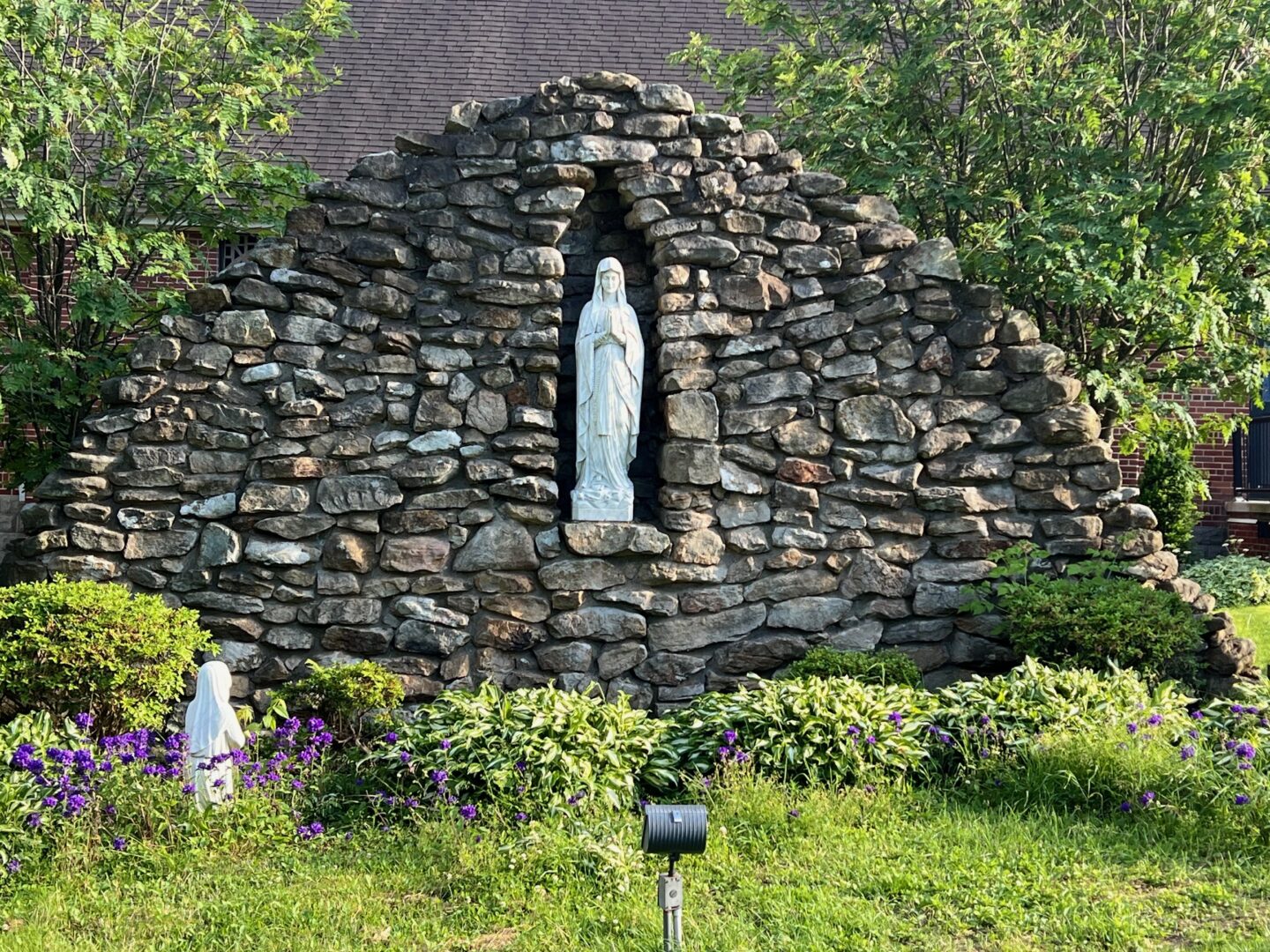 Immaculate Conception - Our Lady of Lourdes Grotto w/ St. Bernadette (front view)