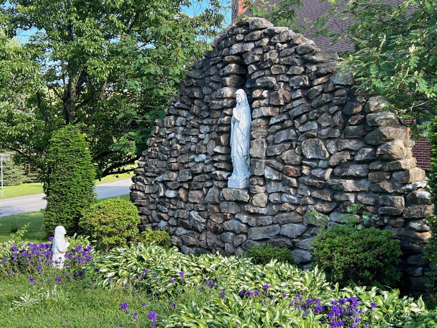 Immaculate Conception - Our Lady of Lourdes Grotto w/ St. Bernadette (side view)