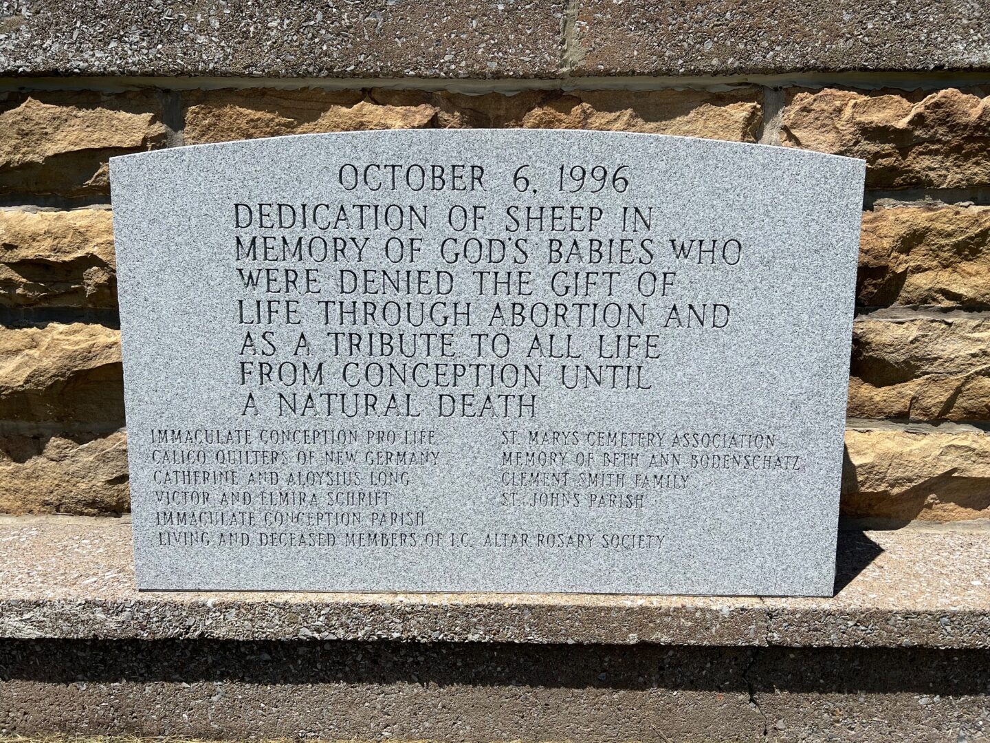 St. Mary's Cemetery | Immaculate Conception Memorial for the Unborn